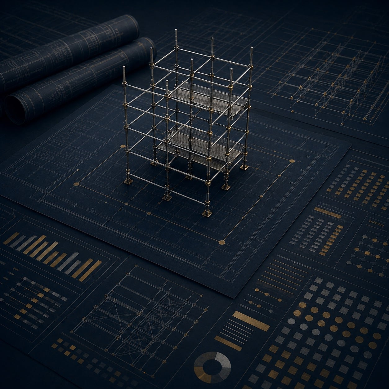 Scaffold estimating drawings, take-off notes and model